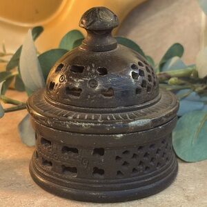 Vintage mystic passage soapstone carved Incense burner box Castlecore